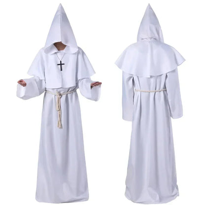 Robe de Moine Médiévale à Capuche, Cape de Renati anc, Costume de Cosplay d'Halloween, Masque de Wizard Dam Punk Everak