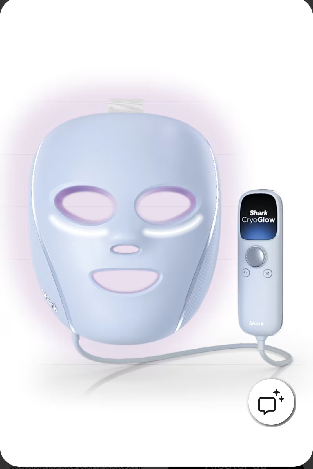 Masque visage à DEL rafraîchissant pour contour des yeux, anti-âge et purifiant Shark® CryoGlow™